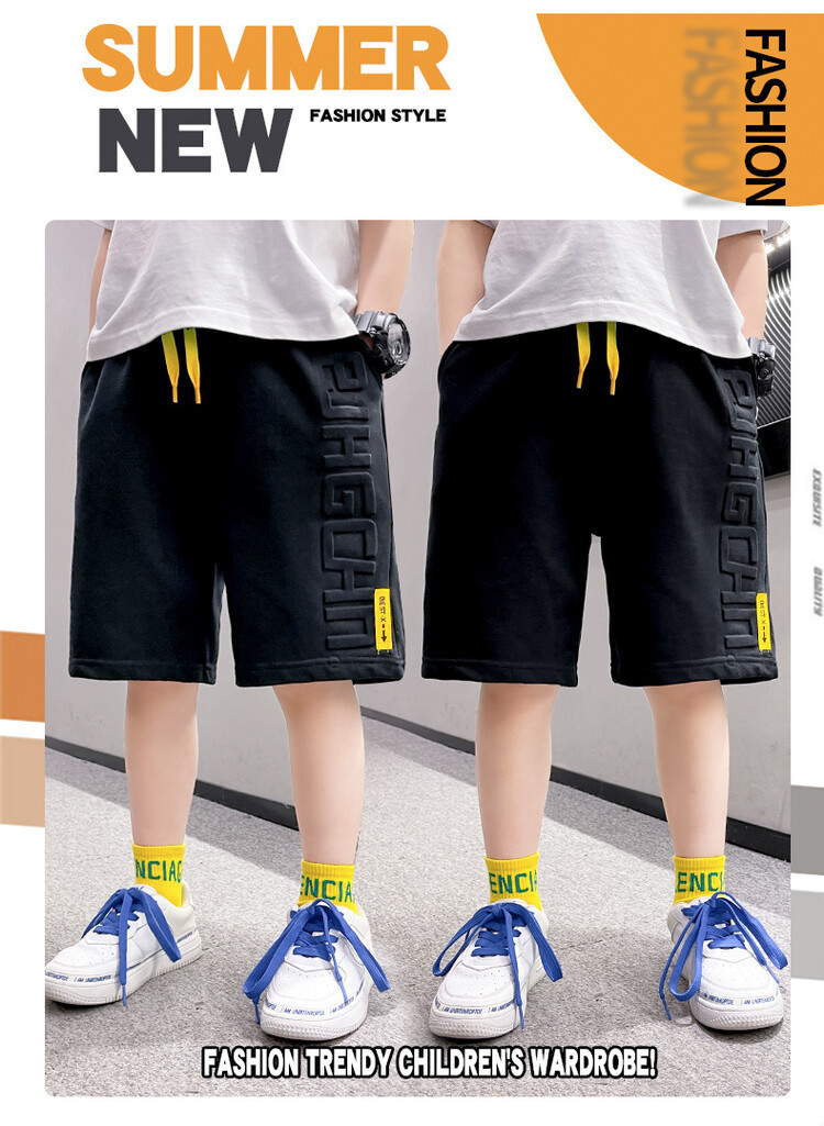The 2022 new summer loose and stylish cotton capri shorts for boys are a trend of casual summer pants for middle-aged children pic 2