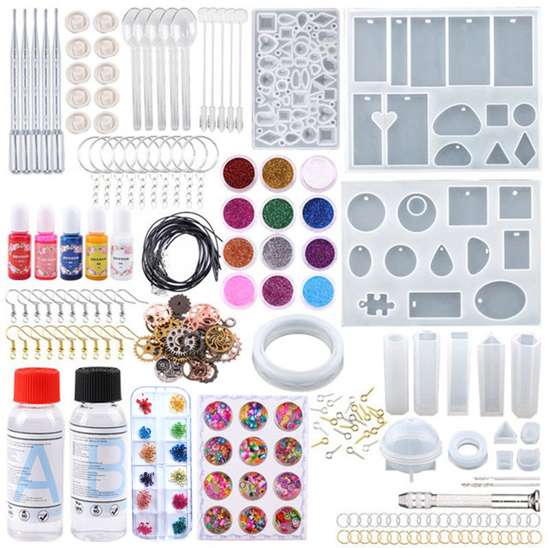 跨境滴胶模具DIY环氧树脂耳环不规则形状耳坠吊坠挂饰硅胶模具详情9