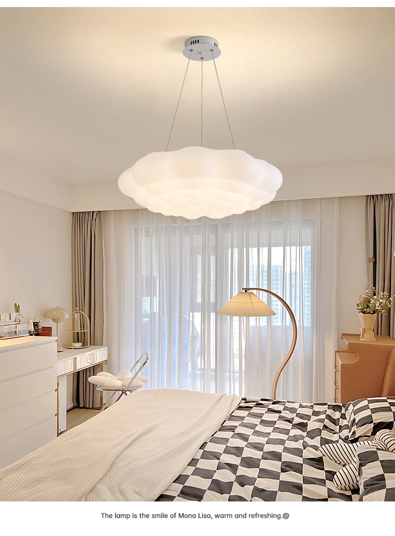 Nube influenciador techo lámpara estilo crema moderno cálido chicos niñas niños luz de habitación luz de dormitorio calabaza luz de red pic 39