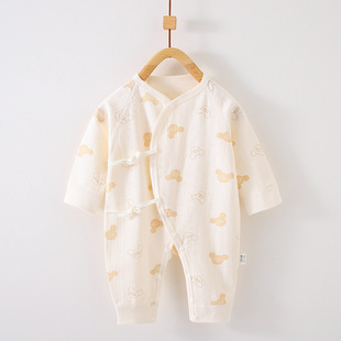 Baby one-piece suit, autumn new style base underwear, pure cotton long-sleeved shirt for boys and girls, baby crawling suit, newborn clothes pic 31