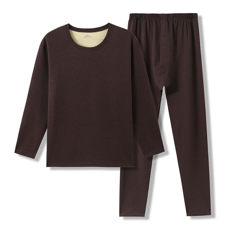 HD秋冬德绒保暖内衣男女士套装AB面圆领秋衣秋裤T9908高详情7