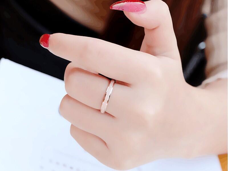 ing Trend European and American niche titanium steel frosted rings, Korean style fashionable couple rings for women, cross-border jewelry for men/domestic trend products pic 11