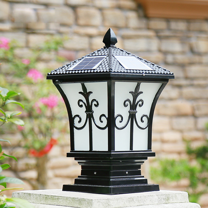 Solar column head lights, LED outdoor waterproof courtyard villa wall top, fence, gate lights, household door column lights pic 3