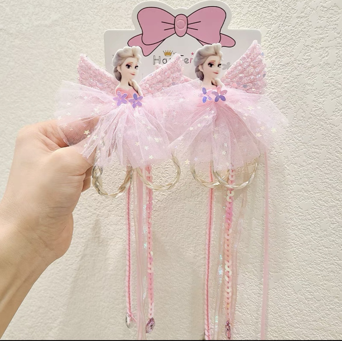 冰雪奇缘儿童发夹韩国公主发饰可爱艾莎公主假发辫儿童对夹发饰详情12