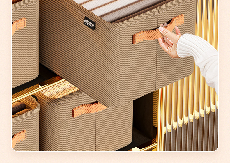 New thickened fabric storage box, clothes and pants collection frame, wardrobe dust-proof, enlarged for home and dormitory clothing organization pic 23