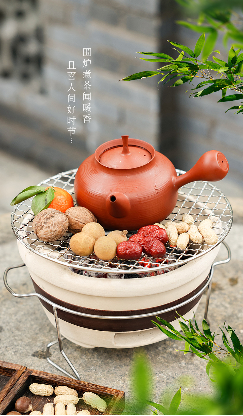 陶煲王围炉煮茶家用套装烧烤炉炭炉烤火港式打边炉户外老式木炭炉详情14