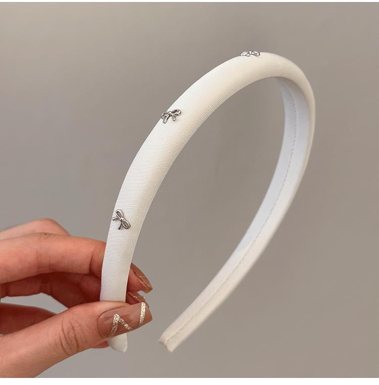 Korean-style fashionable and versatile bow headband, simple solid-color fabric sponge headband, high top headband, headwear and hairpin pic 16
