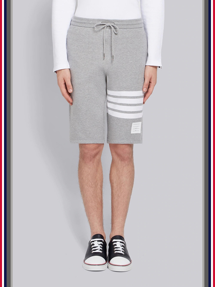 TB teñido teñido cuatro barras rayas moda hombre verano moda pantalones de algodón moda marca pantalones medios pantalones deportivos pantalones casuales hombres pic 12