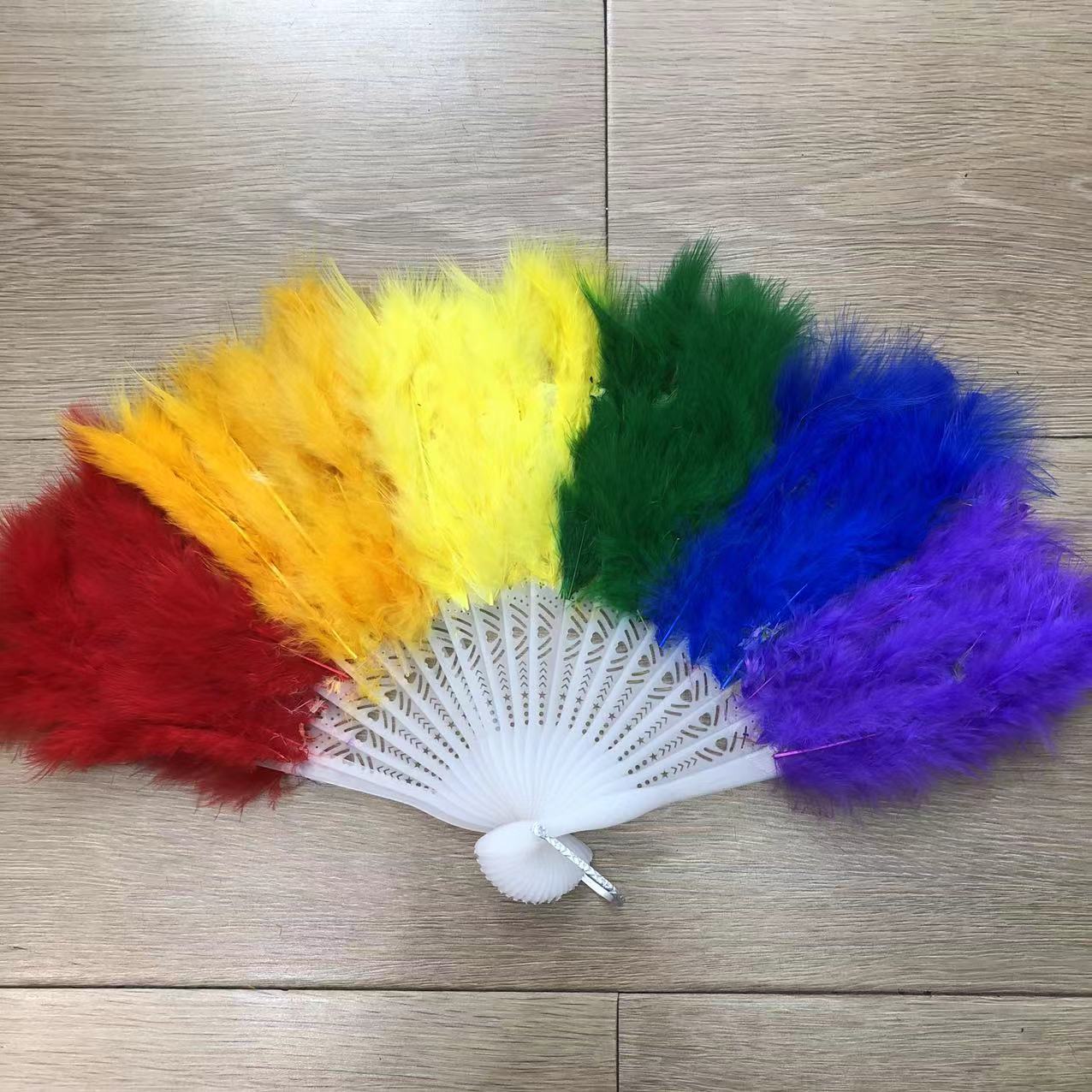 Wholesale of party feather fans, 21 pieces of colorful feather fans, performance stage, opera performance, square dance, fire chicken feather fans pic 29