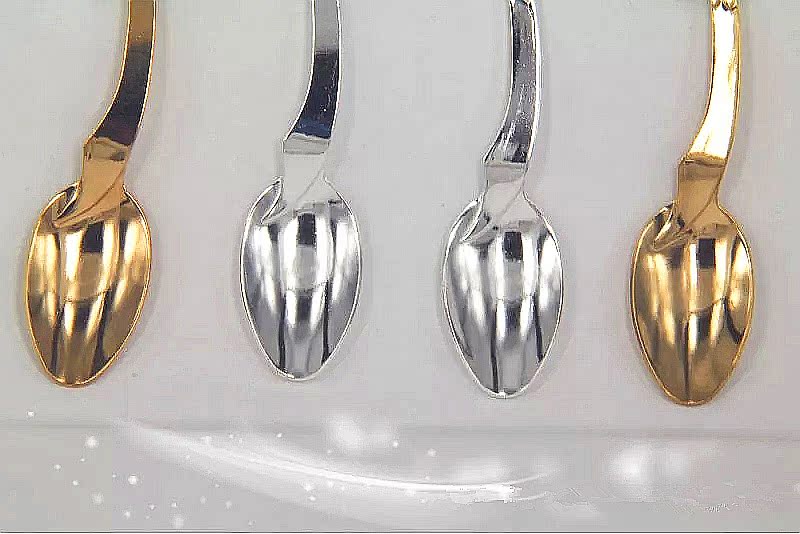 Cute camel coffee spoon, knip-shaped mirror-polished stainless steel spoon, creative high-end tableware, gold and silver (JY20) pic 37