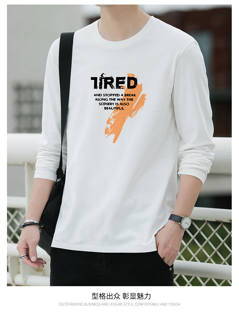 新款春秋季男士长袖t恤男潮牌棉体恤男T宽松薄款卫衣上衣服男装潮详情13