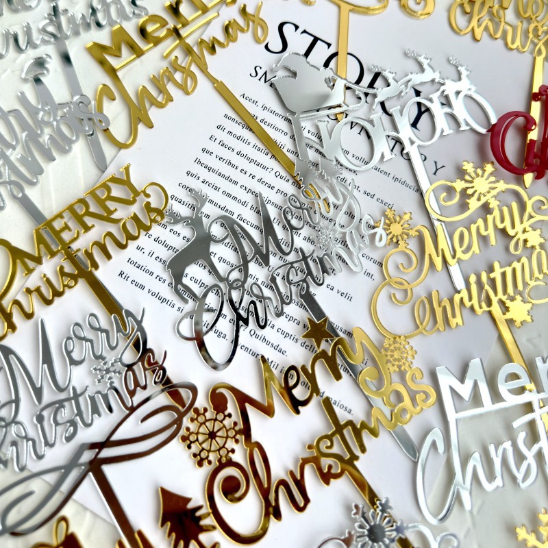 版权跨境ins风圣诞节亚克力插牌蛋糕插牌圣诞节蛋糕装饰派对用品详情5