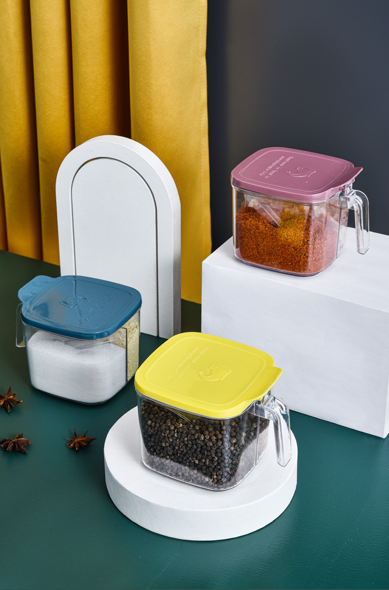35823 Room Seasoning Box 2-compartment integrated Nordic household creative sugar, salt, monosodium glutamate seasoning storage box with lid seasoning box pic 12
