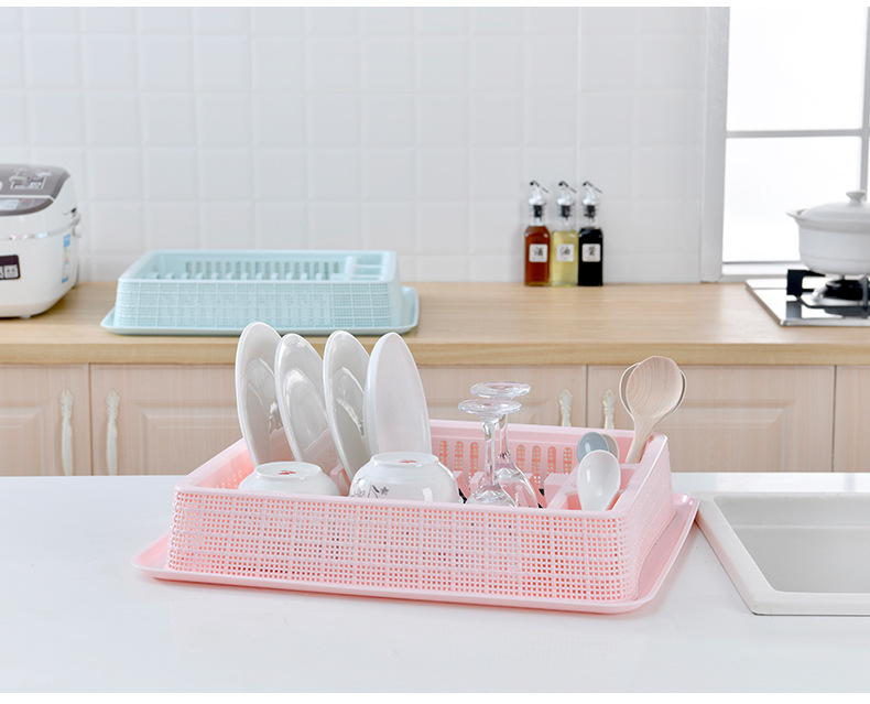 Wholesale plastic kitchen bowl and dish draining storage rack, draining basin storage box, storage rack for kitchen pic 10