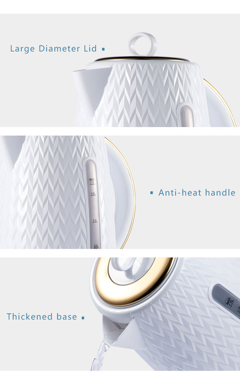 Cross-border SOKANY1044 water kettle for quick water boiling, heat preservation and rapid heating. It is a high-end white water kettle pic 8