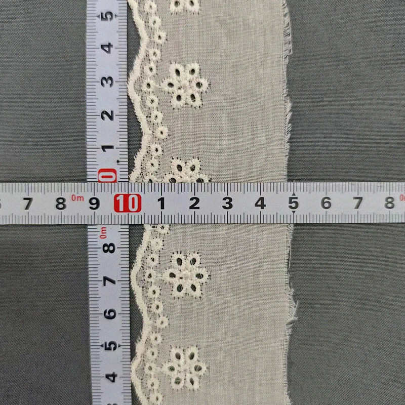Wholesale of cotton embroidered lace, hollowed-out lace, embroidered skirt hem, clothing accessories, milk silk, perforated, barcode 2.5 pic 38