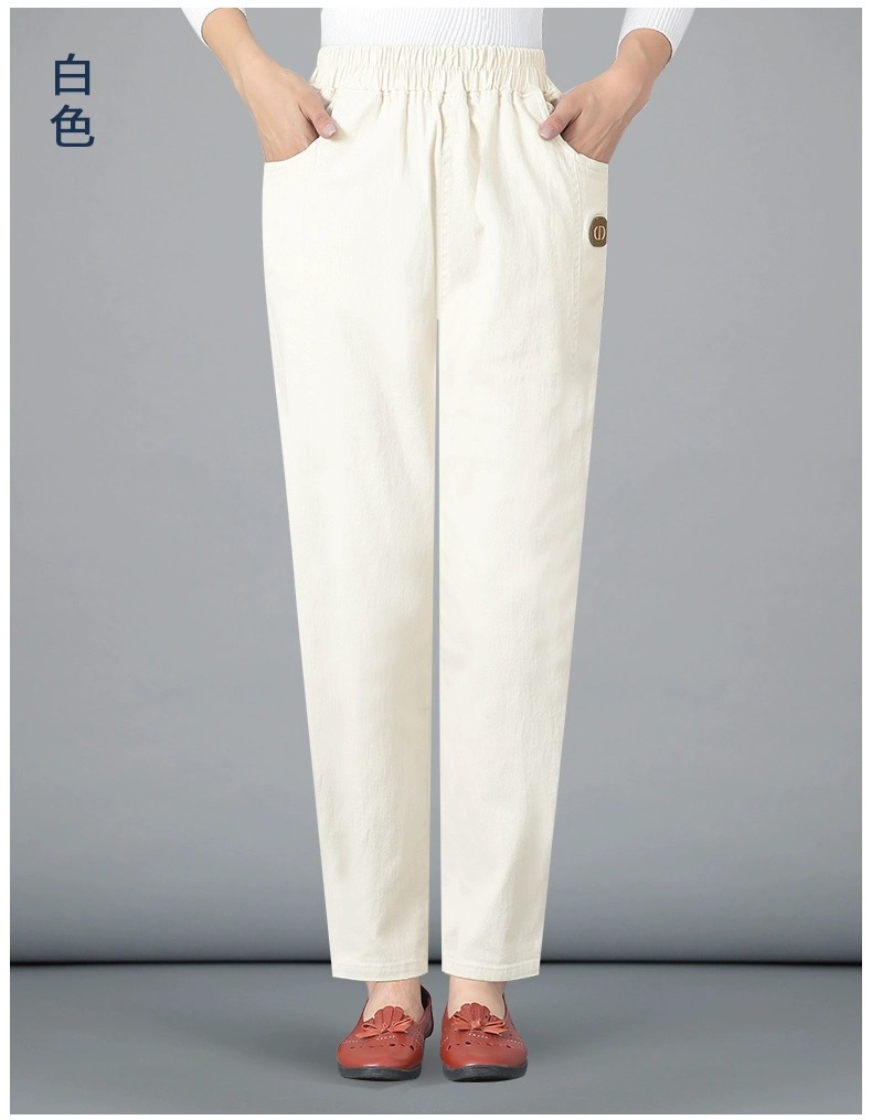 斜纹棉秋冬长裤中老年纯棉弹力女裤中年人春秋款外穿宽松直筒详情22