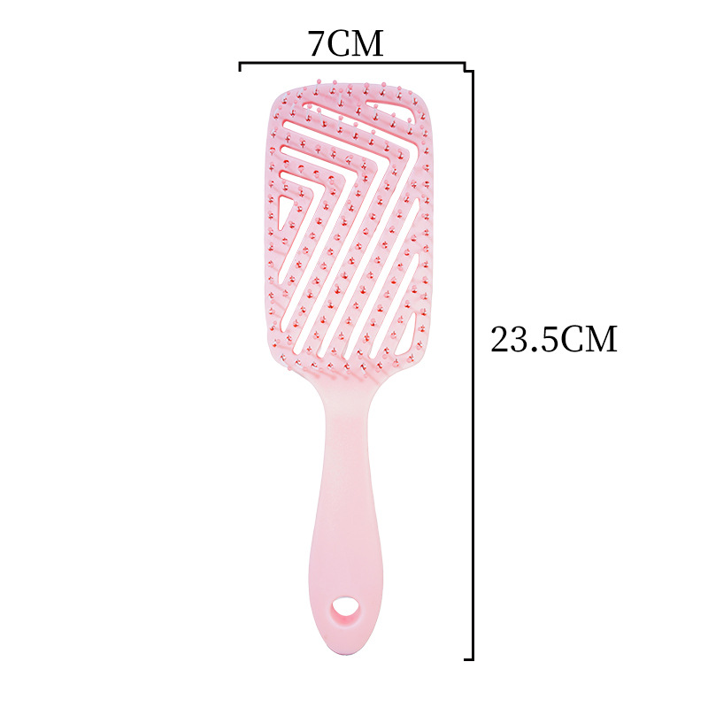 家用女生粉色梳子套装长发镂空弯梳美妆便携排骨梳日用造型梳子详情10