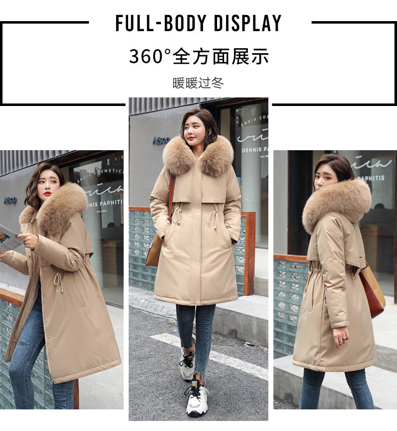 Winter new mid-length Paisuke cotton-padded jacket for women, Korean version of lambskin wool down cotton-padded jacket for women pic 7