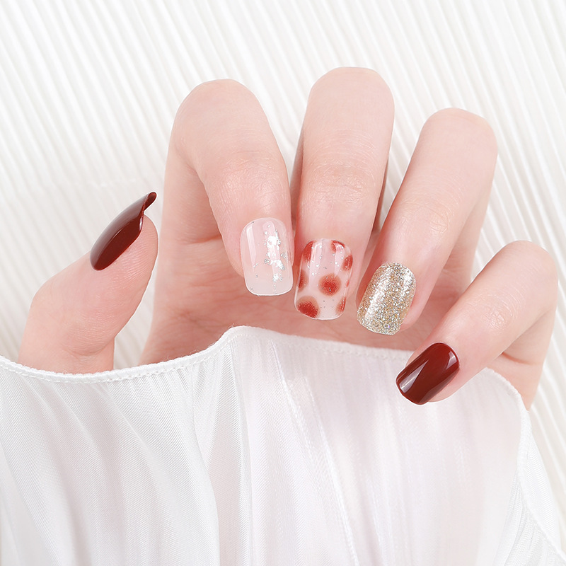 Wholesale of pure handcrafted wearable nail products, autumn wearable nail false nail stickers, new high-end nail stickers, wholesale exclusively for foreign trade pic 11
