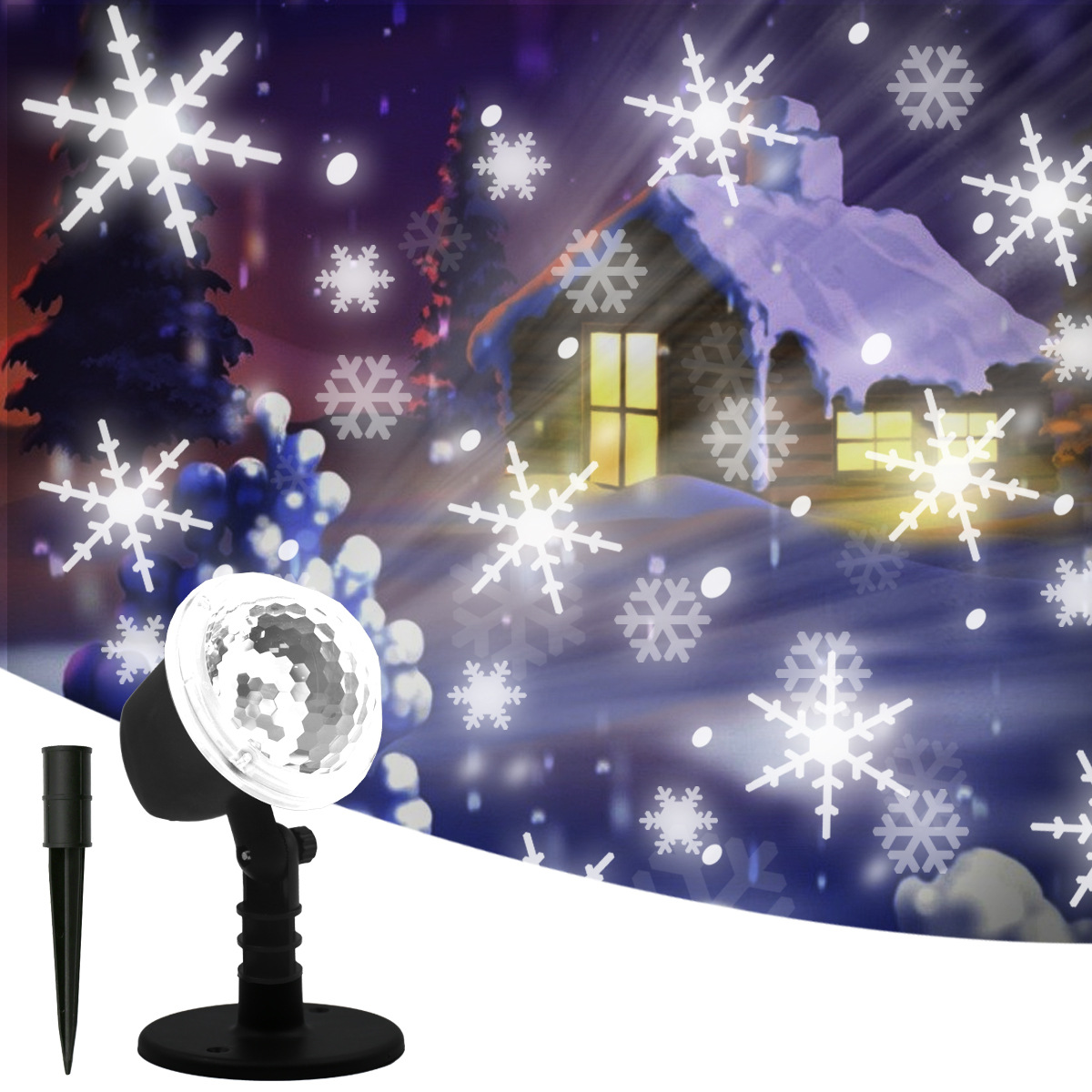 2021 New cross-border exclusive MINI snow Lantern, outdoor waterproof Christmas projection light, snow light pic 10