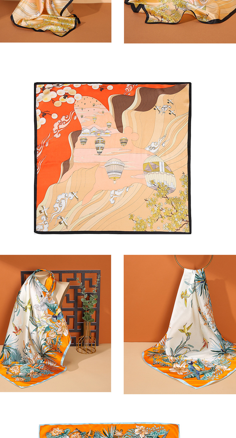 Silk scarves, new and versatile mulberry silk scarves, wholesale 70 square scarves, decorative scarves, summer souvenirs pic 18
