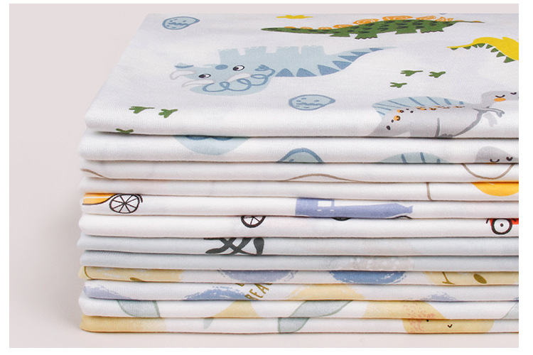 Plain cotton knitted printed bamboo cotton sweat fabric, Class A fabric for infants and toddlers, spring and summer breathable pajamas and crawling clothes fabric pic 9