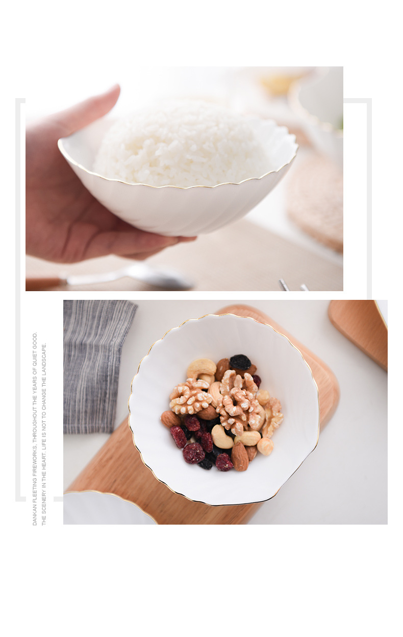 【 White Jade Glass Porcelain Pure White Shell Series 】 Tempered glass Creative bowls, plates and tableware for home use, deep plates for dishes and coffee pic 11