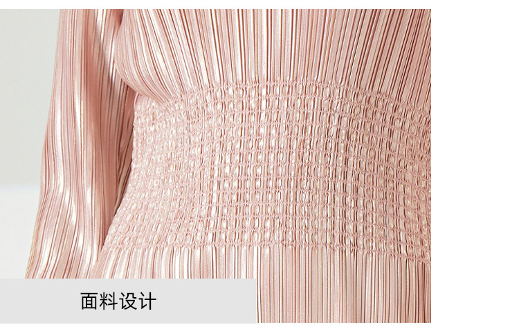 高档礼服三宅时尚连衣裙热卖新款法式收腰高弹褶皱气质优雅长裙子详情37