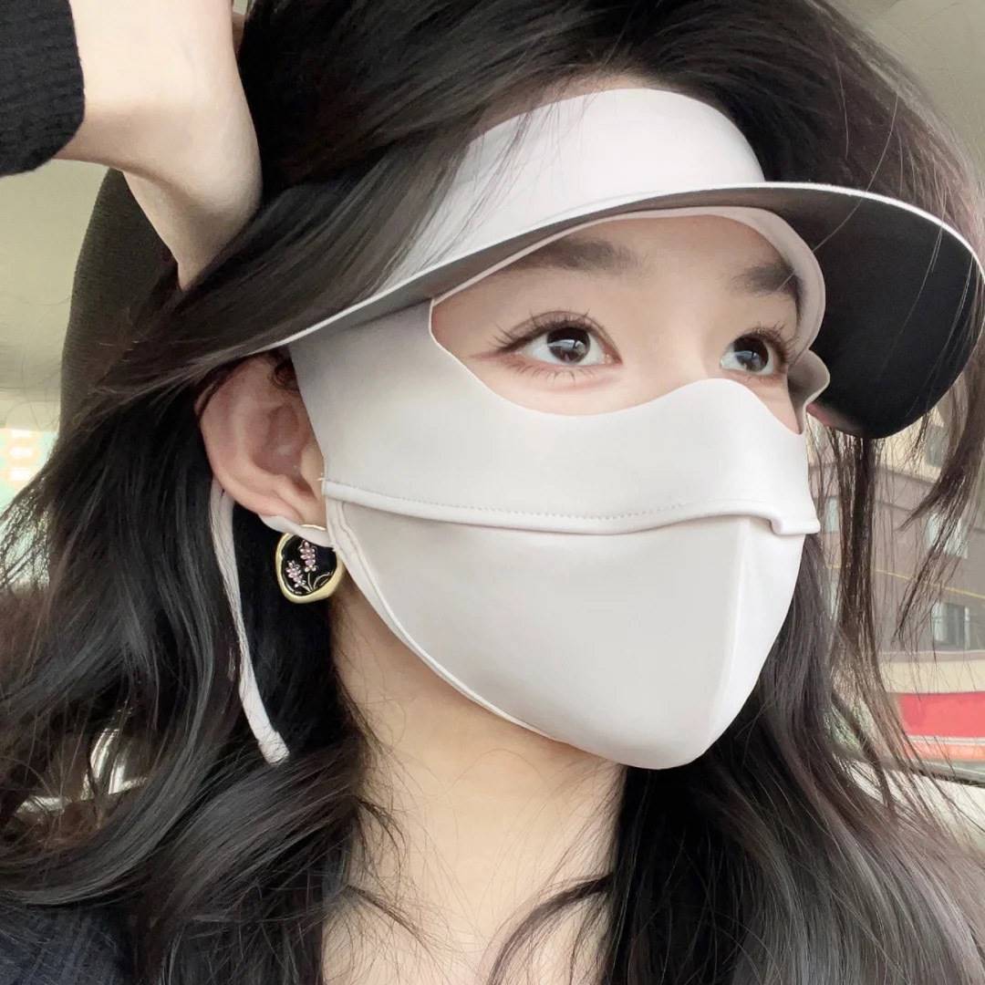 遮全脸防晒面罩夏季百搭新款简约大帽檐防紫外线薄冰丝口罩脸基尼详情8