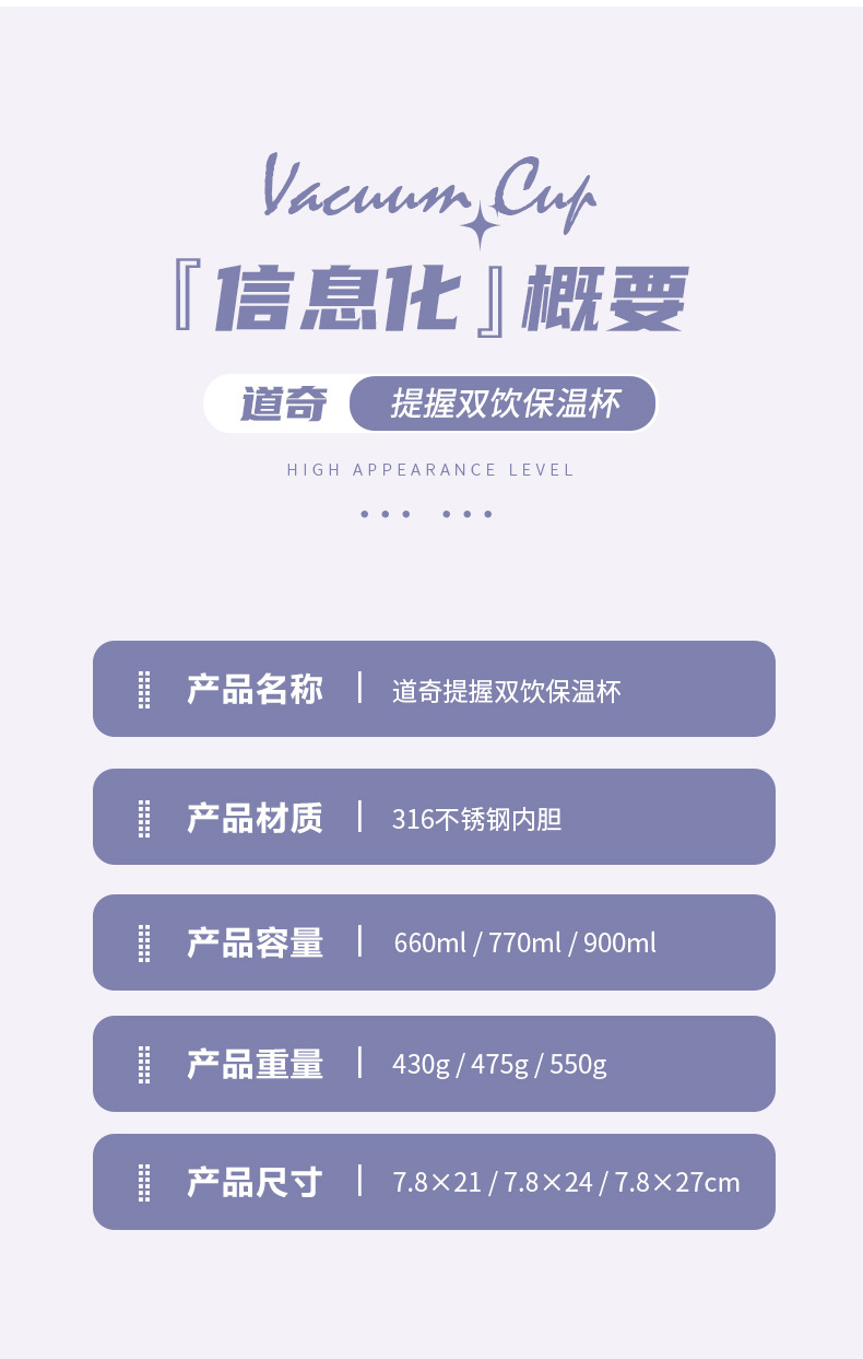 希乐道奇大容量运动户外健身学生车载保温杯 提手便携炫彩咖啡杯详情15