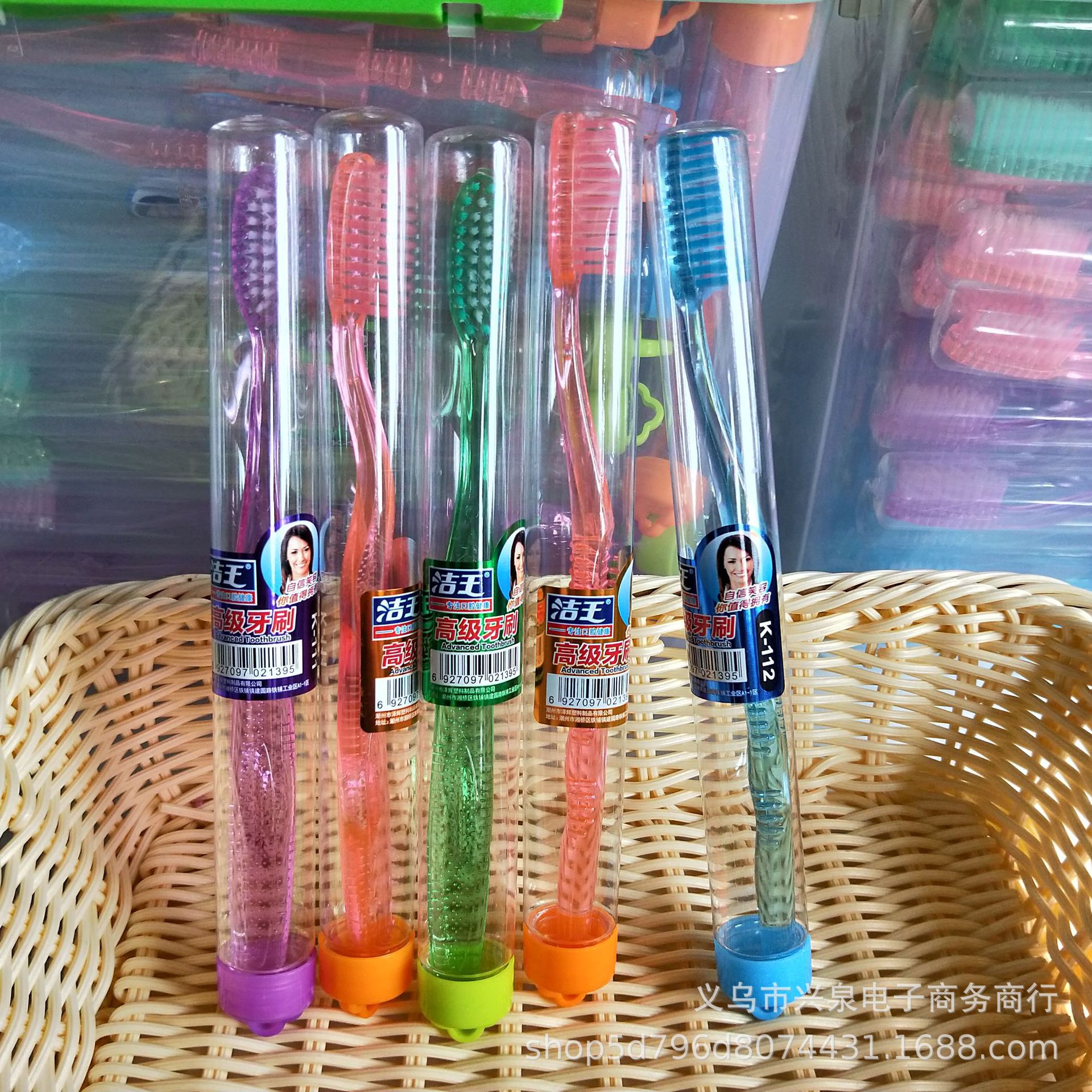 Premium transparent toothbrush, bucket-sized bulk toothbrush K-111K112 toothbrush, transparent soft bristle toothbrush pic 5