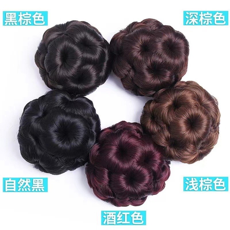 Cross-border special supply of high-temperature silk wigs, nine-flower coil hair sets, hair temples, ancient costume buns, hairpins, hair clips, hair bags, wig manufacturers pic 2