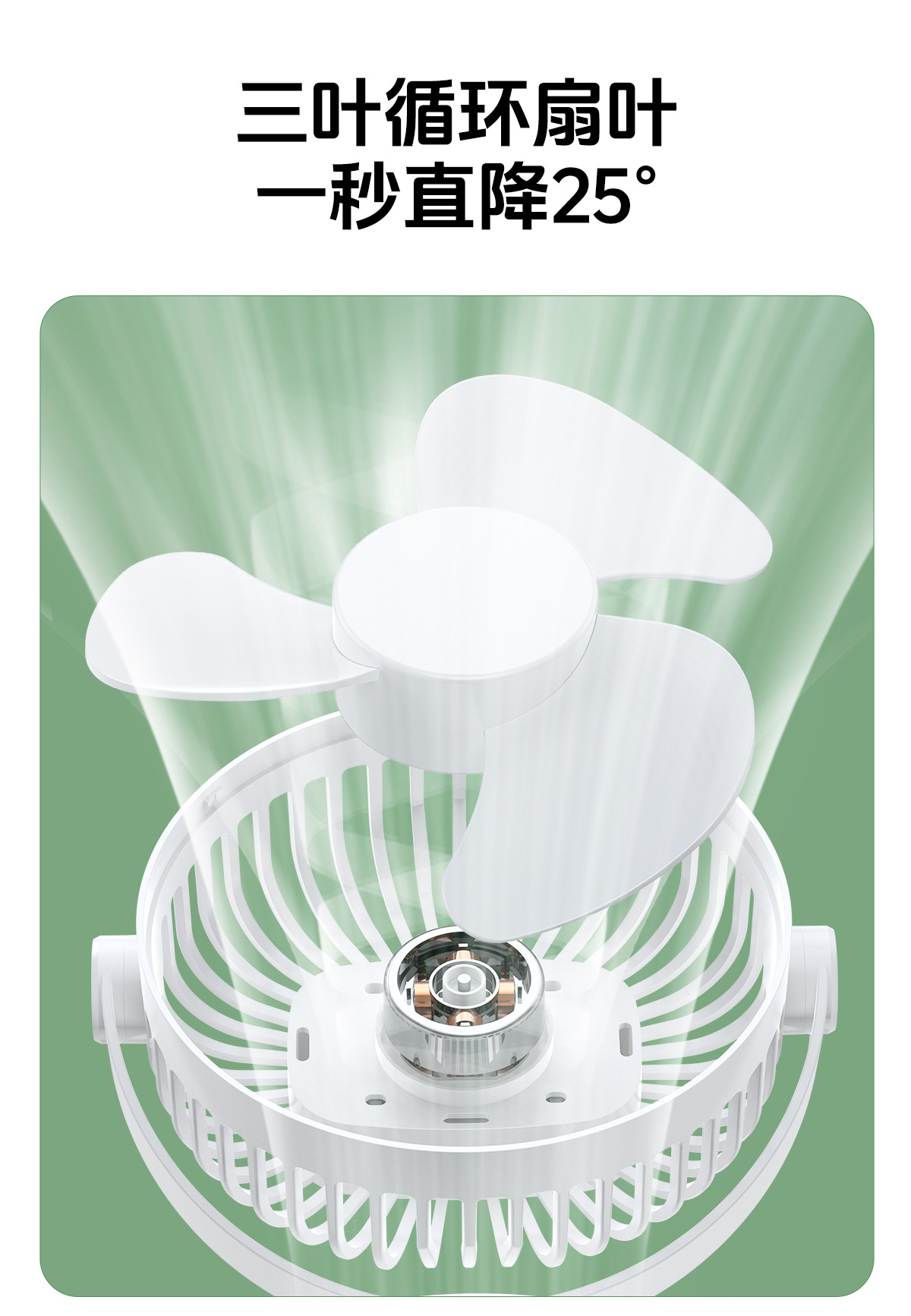 Clip fan, home dormitory clip fan, oscillating clip small fan, usb rechargeable handheld wall-mounted electric fan pic 10