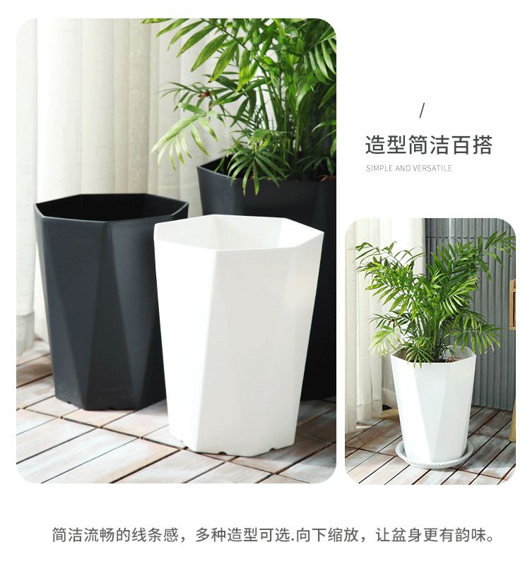 花盆树脂菱形欧式简约花盆客厅办公室大绿植天堂鸟加厚多边形花盆详情13