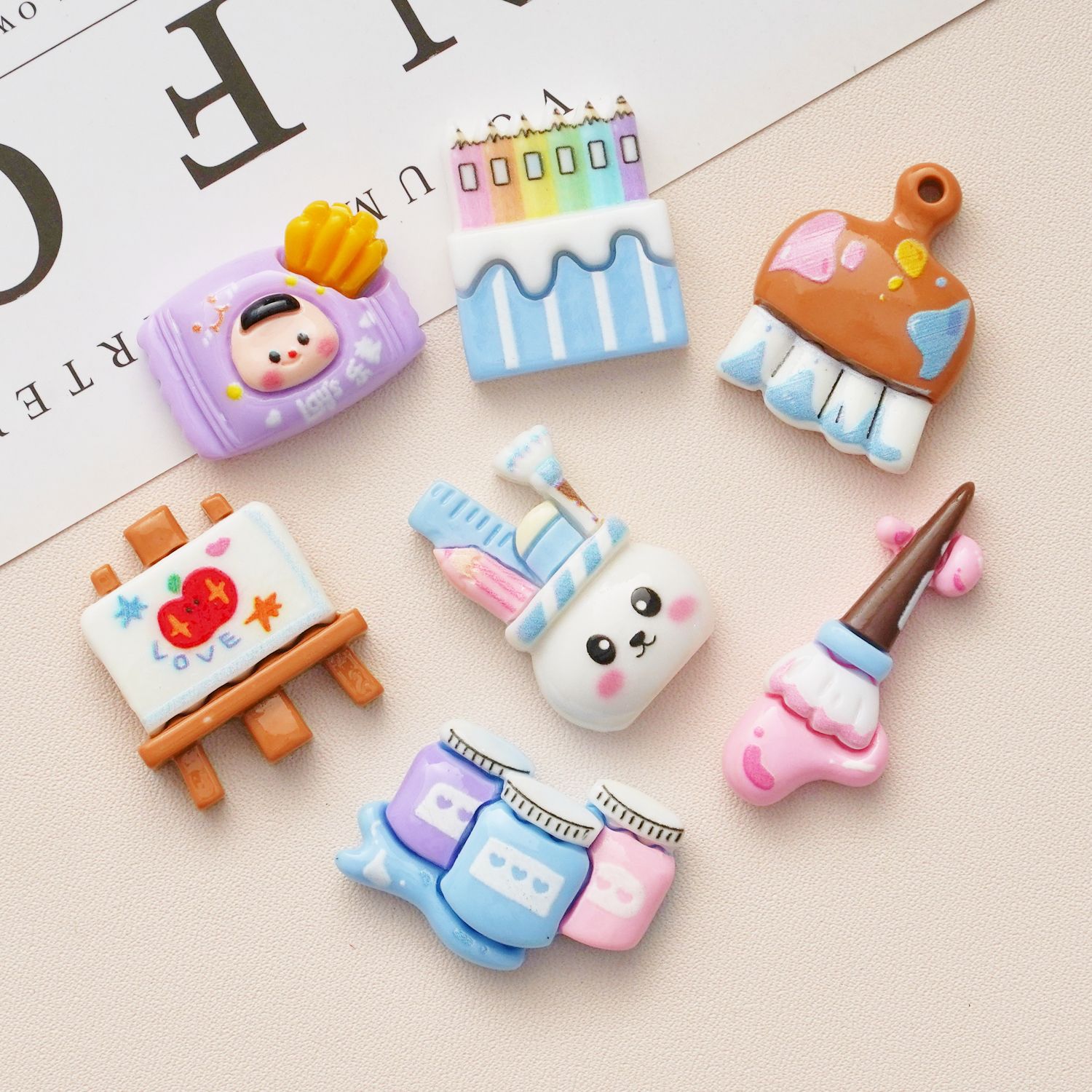 Pearlescent bell ~ New colorful lacquered pet bell keychain, mobile phone chain, bell diy accessory material pendant pic 1