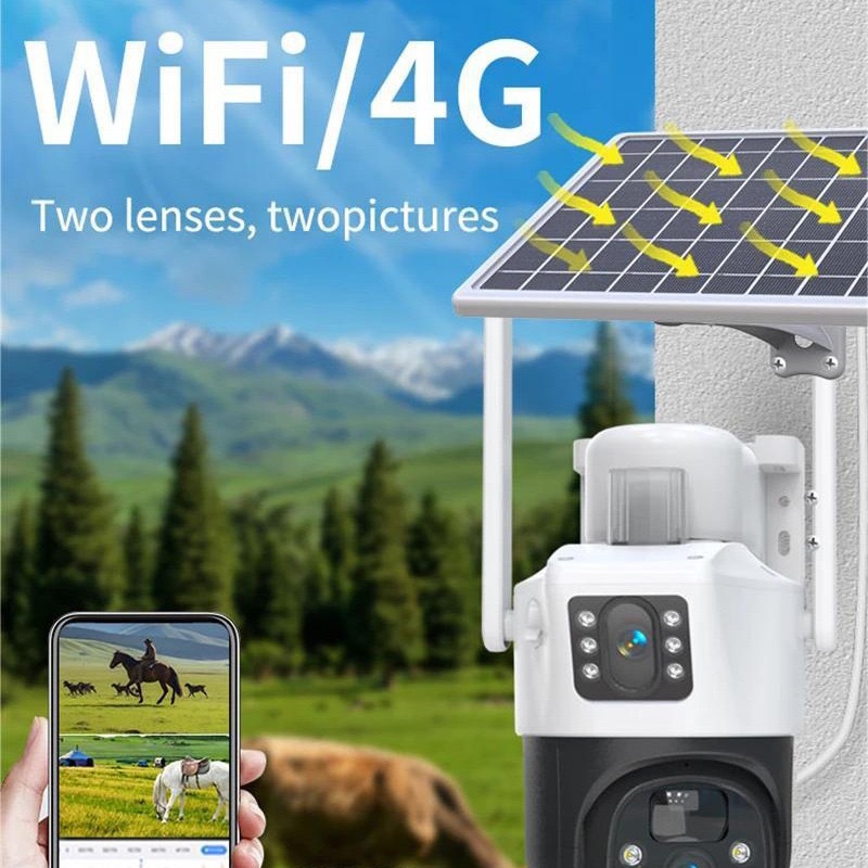 V380 solarcctv camera for home mobile phone remote dual-lens outdoor 4g solar monitoring pic 18