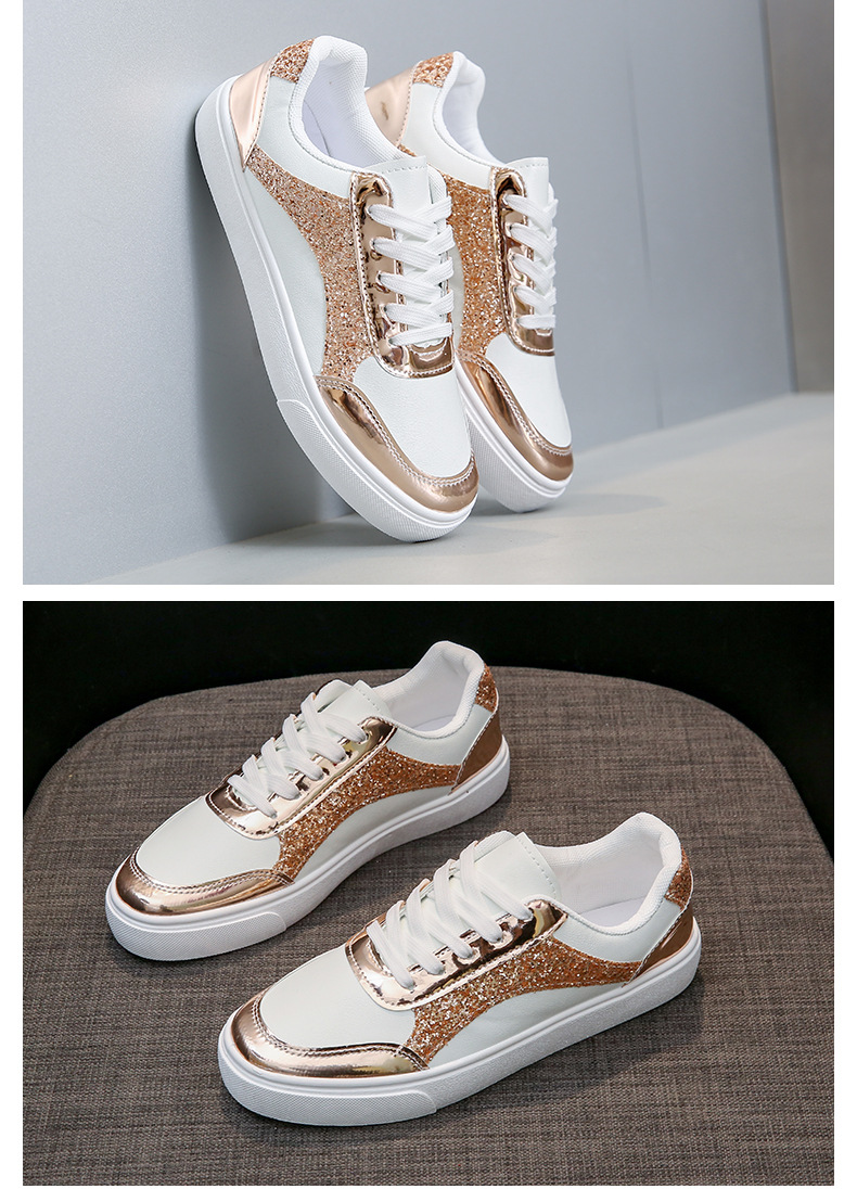 大码厚底亮片时尚女单鞋春秋新款休闲运动小白鞋学生轻便平底板鞋详情28