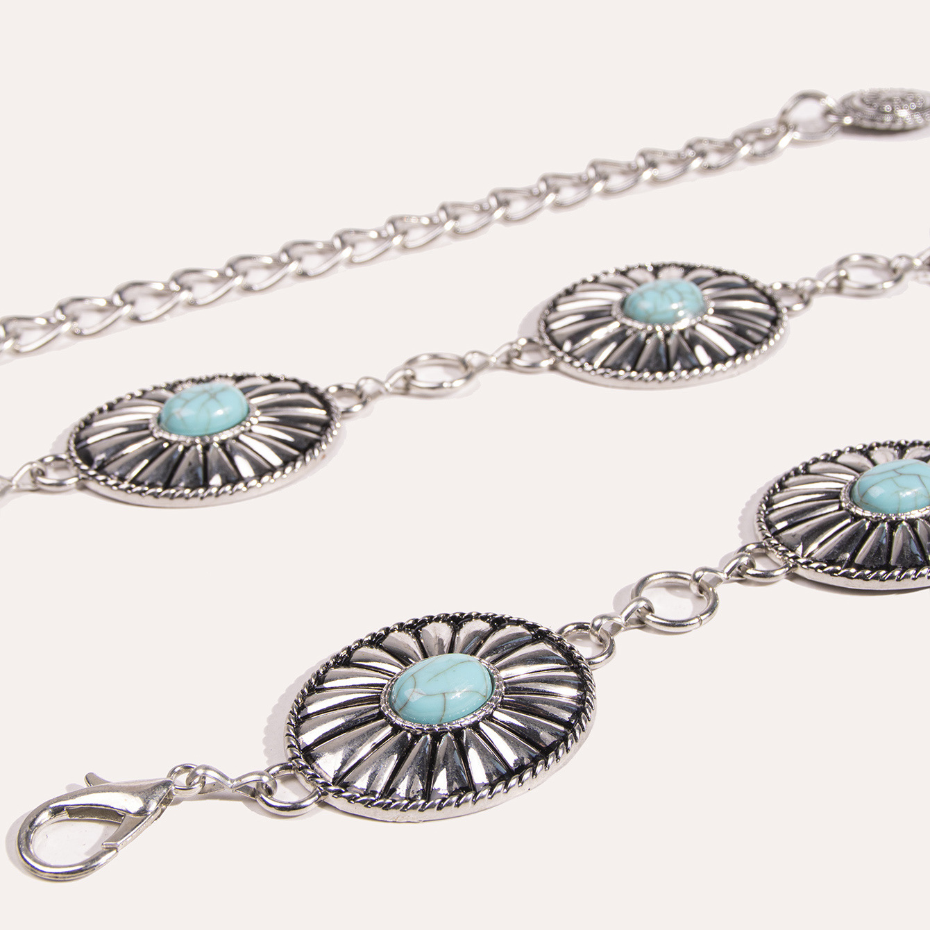 绿松石太阳花腰链1方图