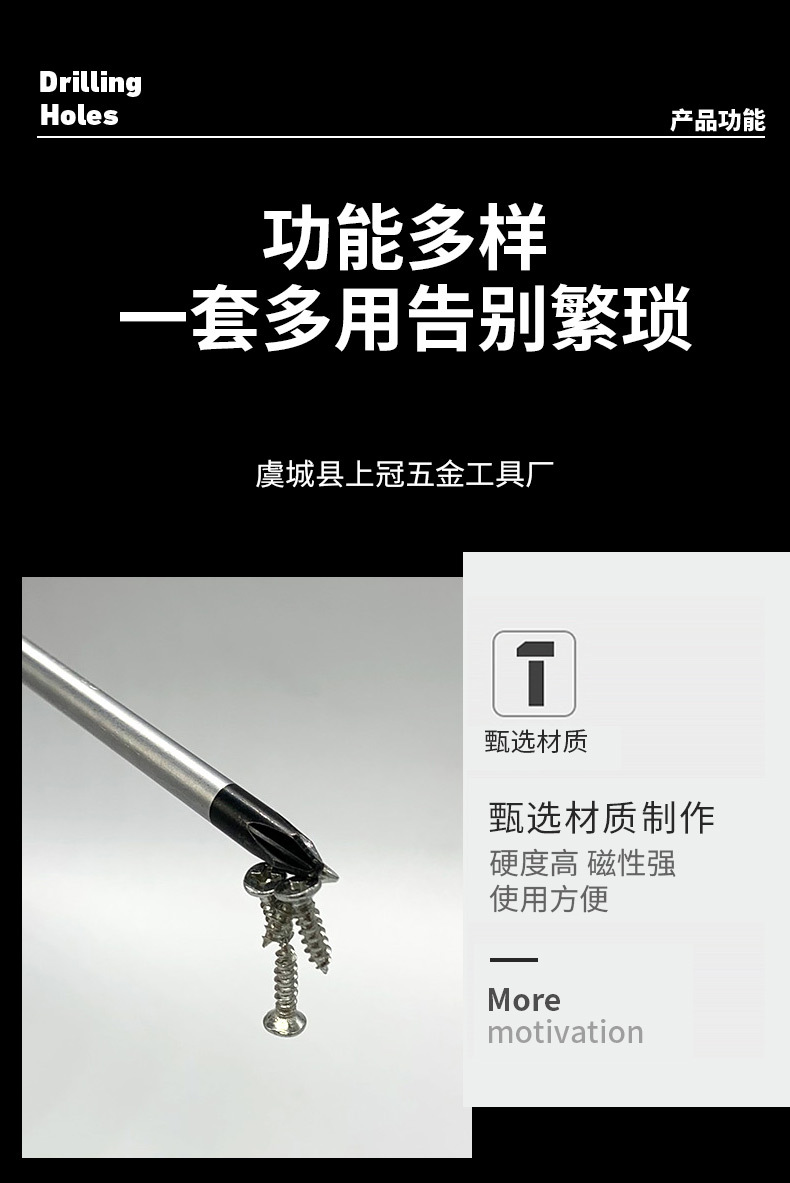 The manufacturer wholesals new types of screwdrivers with rubber-coated anti-slip handles, straight cross strong magnetic 45# steel screwdrivers and screwdrivers pic 1