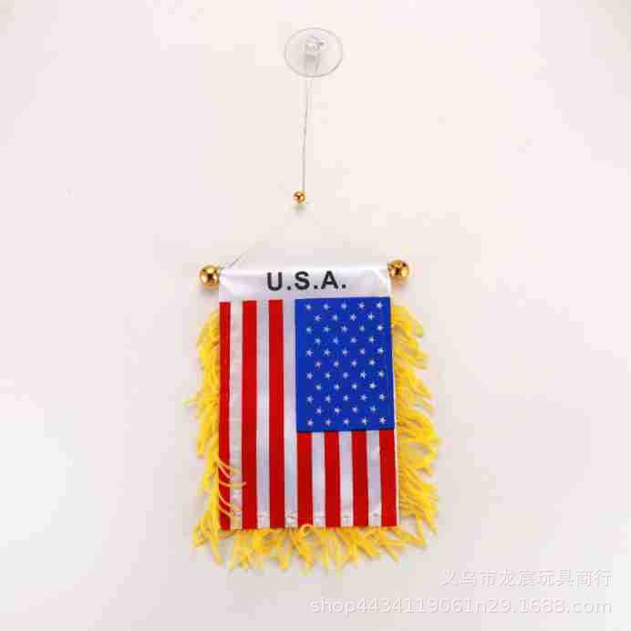 海地小锦旗 世界各国迷你小旗8*12cm双面流苏吸盘交换旗批发详情10