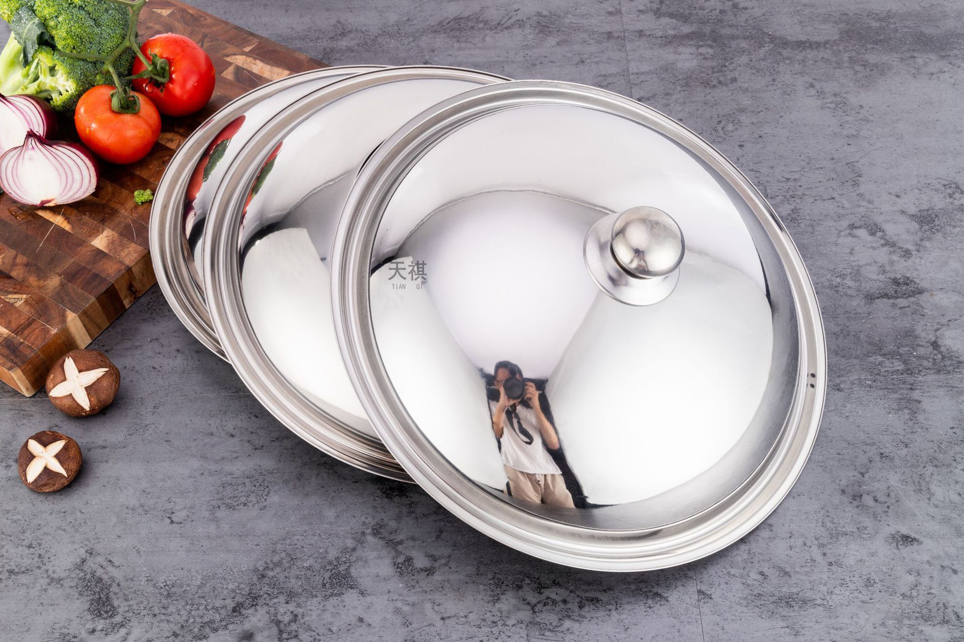 Stainless steel pot lid, household cooking pot lid, 30-40cm, wok combination lid, universal non-magnetic pot lid, glass lid pic 8