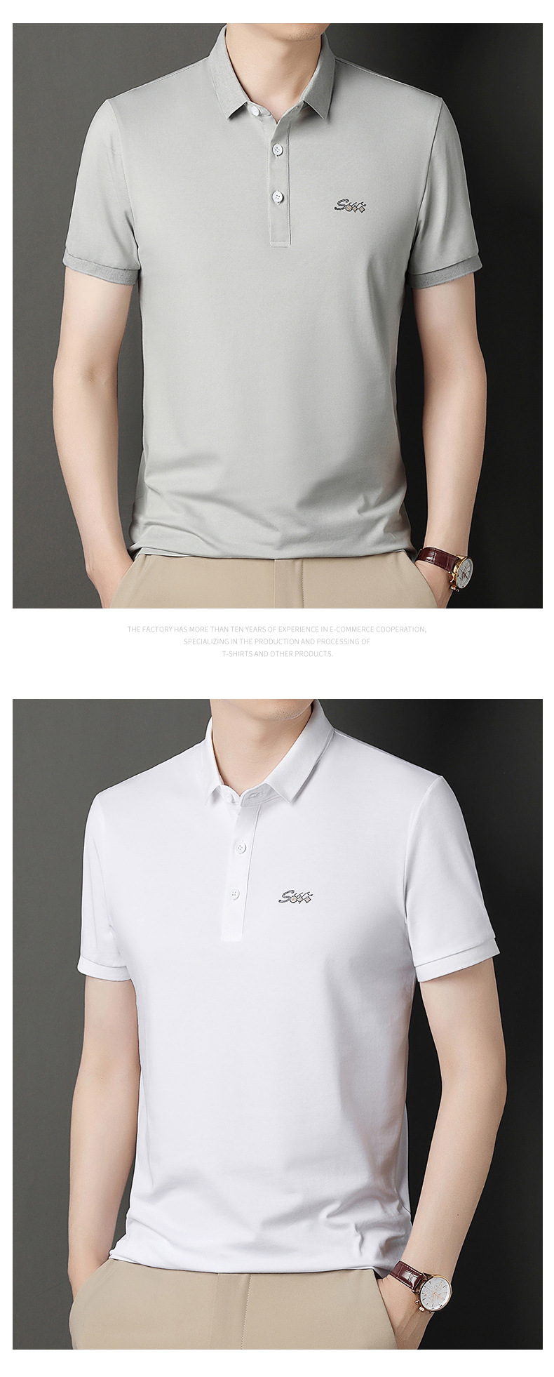Verano 2024 solapa hombre camiseta de manga corta de algodón Polo hombre casual basis solid color tops wholesale pic 10