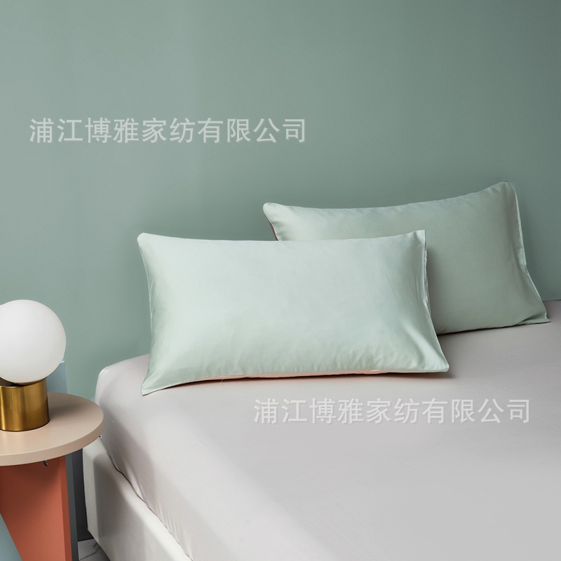 New Product 2022 Light Luxury Pair Pillowcase, 60-count long-staple cotton AB panel design, double-piece universal pillowcase wholesale pic 10