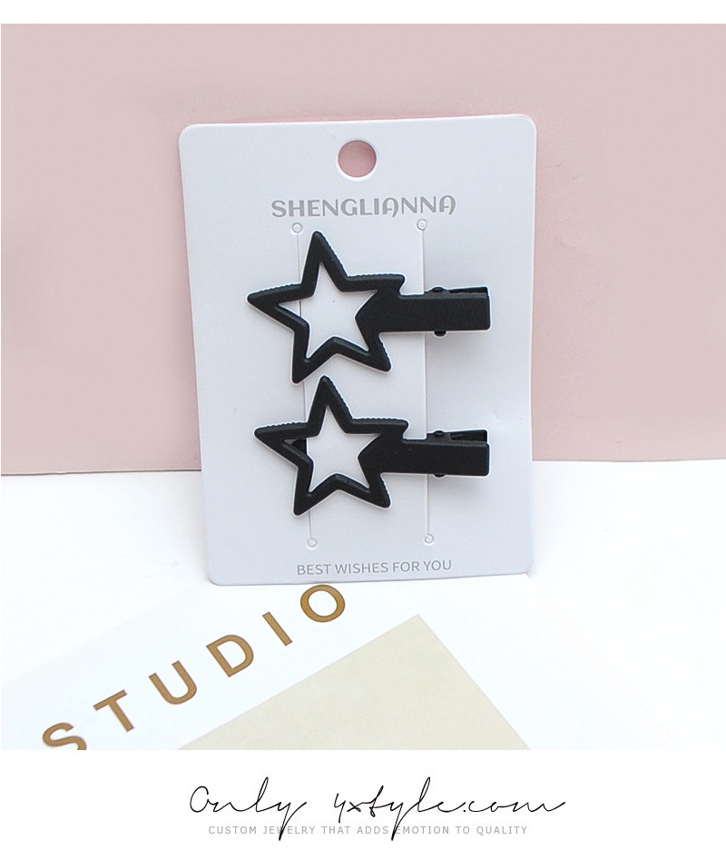 咖色系星星发夹女前额侧边刘海夹甜美少女发卡碎发夹鸭嘴夹子头饰详情5