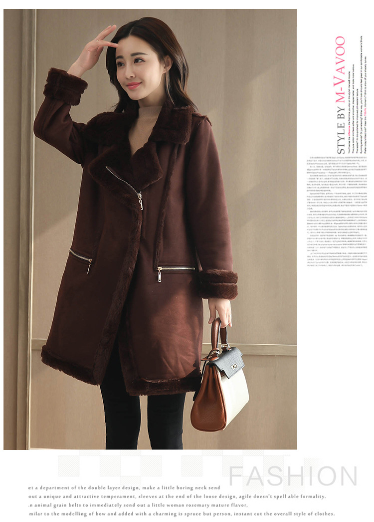 New mid-length cotton-padded jackets for women in winter, with thickened cotton-padded clothes made of deerskin, lambskin and fleece pic 18