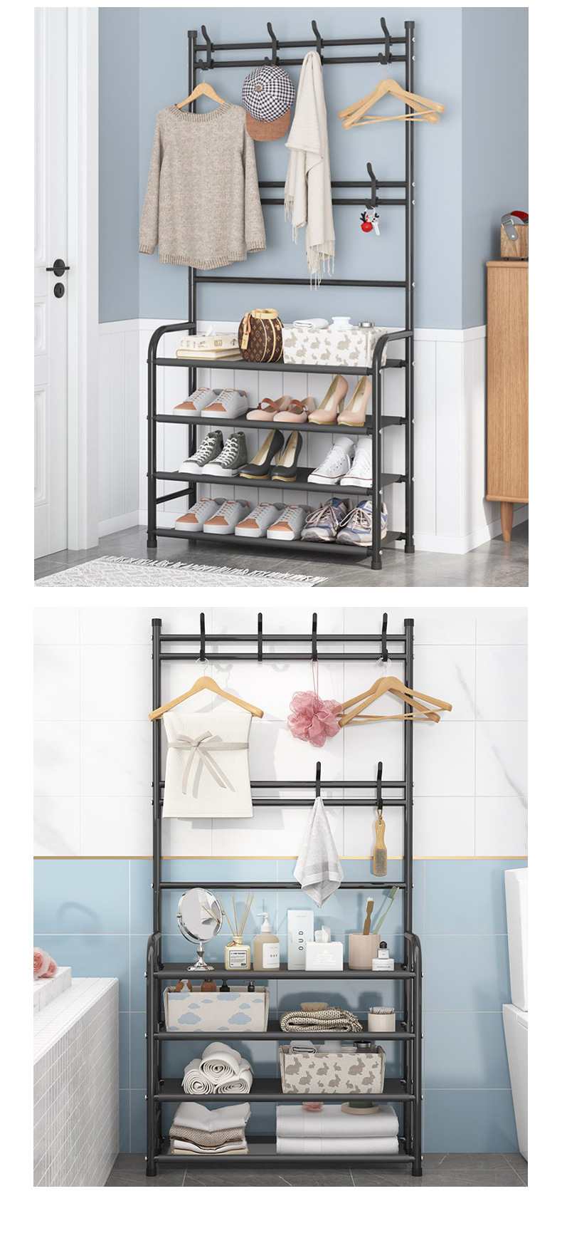 Simple shoe rack at the door, home integrated dormitory dust-proof multi-layer shoe, clothing and hat rack, 2023 bestseller, shoe rack storage wonder pic 8