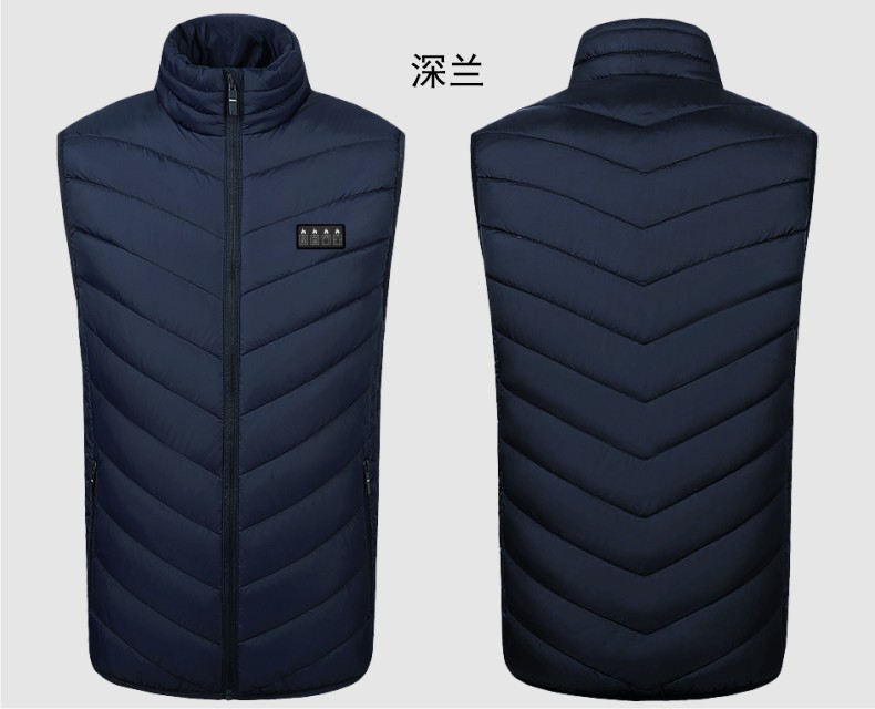 跨境专供冬季新款男立领发热马甲电热棉背心智能恒温发热保暖棉服详情18