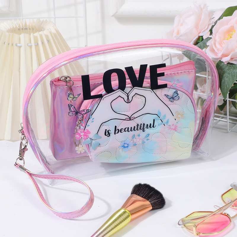 卡通可爱少女心PVC防水洗漱包化妆包化妆品收纳袋洗漱用品手提袋详情5