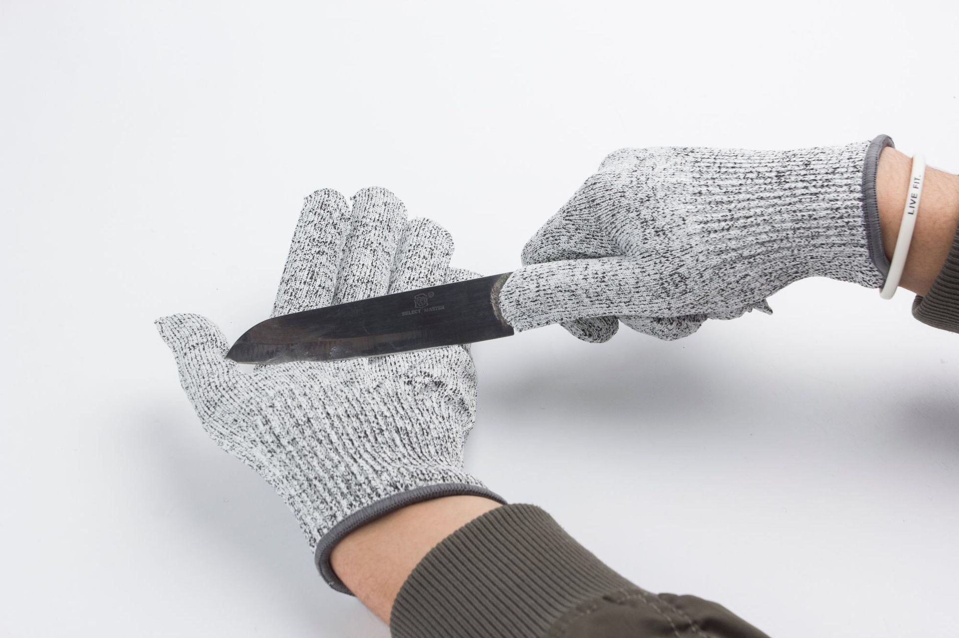 HPPE cut-resistant gloves in stock, Grade 5, suitable for outdoor gardening, puncture-resistant and wear-resistant, kitchen, slaughtering, glass cutting and scratch-resistant pic 22